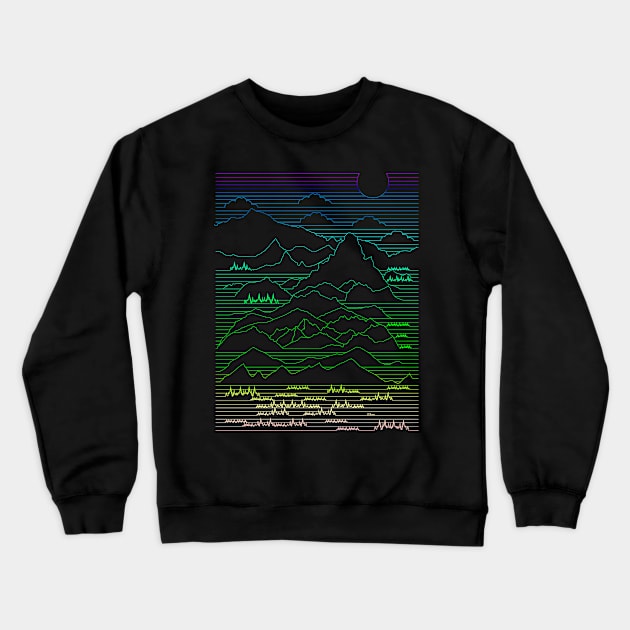 Mountains Lines Crewneck Sweatshirt by Bongonation